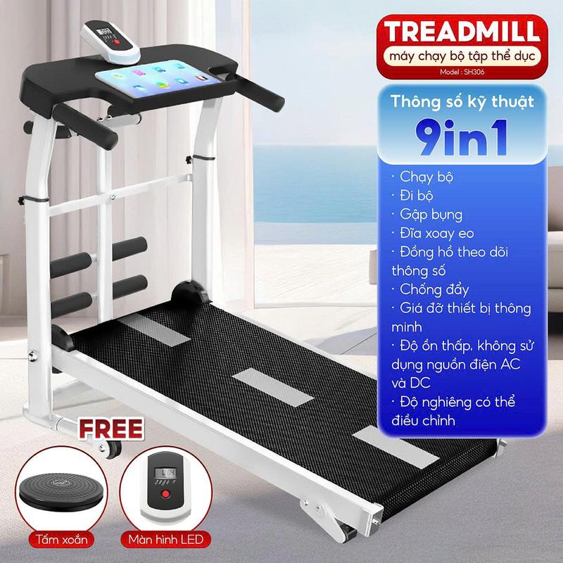 BO-SH-306(MÁY CHẠY CƠ-KHÔNG SỬ DỤNG ĐIỆN)BG Việt Nam Mall-Máy chạy bộ tại nhà,chạy bộ cơ đa năng mẫu mới Treadmill, Gym máy đi bộ mini gấp gọn