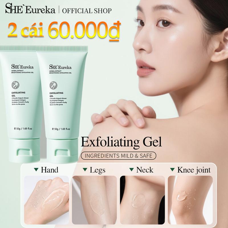 2 cái 60.000đ SHEEureka tẩy tế bào chết toàn thân cho mặt, chiết xuất thảo dược, gel tẩy tế bào chết cho mặt 50g & Giảm da chết và giữ cho da khỏe mạnh