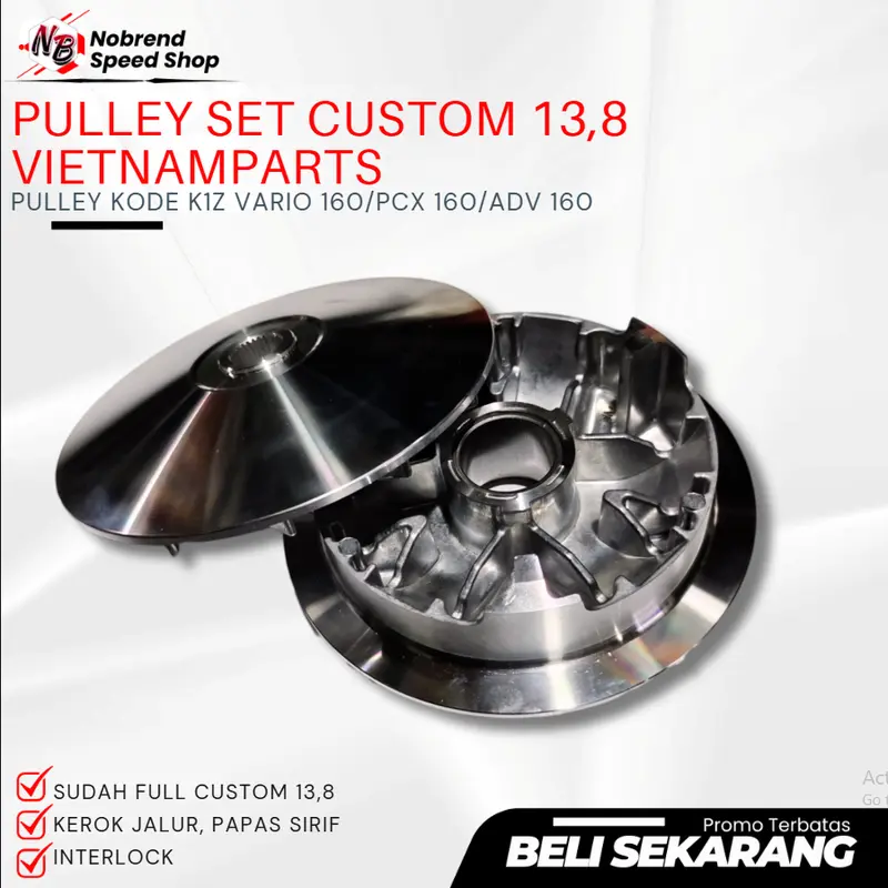 PAKET UPGRADE RUMAH ROLLER VARIO 125 150 RUMAH ROLLER KZR BEAT RUMAH ROLLER BUBUT 13,8 RUMAH KIPAS PULLEY RUMAH ROLLER KITACO 4