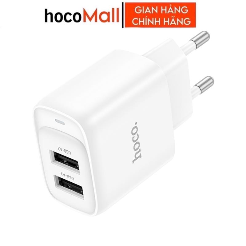  Củ sạc 2 cổng usb chính hãng HOCO bộ sạc 2 cổng dùng cho các dòng điện thoại 