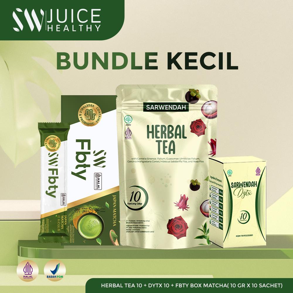 Bundle Kecil isi 3 - Rasa Matcha [ SW Fbty - Herbal Tea - Daytox ] - Matcha 45gr - Teh - Daytox
