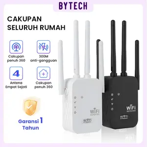 Bytech WiFi Extender Repeater SWF01 Wireless Range Router 4 Antenna Home Signal Super Strong Wall Penetration Penguat Sinyal Booster 2.4G