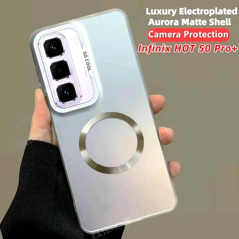 Case INFINIX HOT 50 4G / 50 5G / 50 PRO PLUS / 50 PRO+ Magsafe Magnetic Luxury Matte Plate Camera Casing