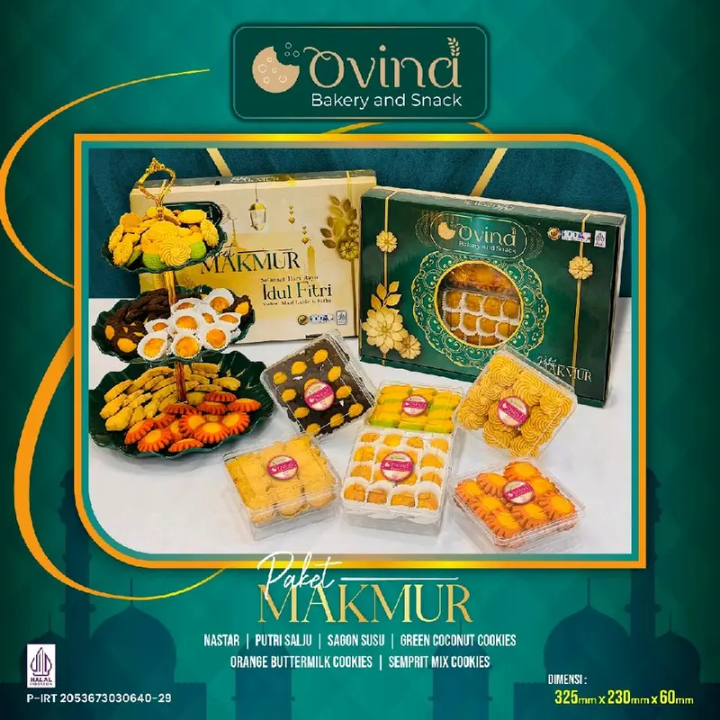 Kue Paket lebaran Ovina Makmur Series ( AFL) Nastar Food Frozen Kering Cookies Toples Makanan Cemilan Snacks Choco 6 toples ( berat isi per toples 170 gram ) 0