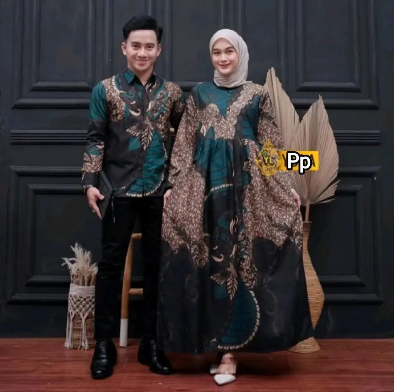 Gamis Batik Couple Baju Batik Pasangan Harga Sepasang 0