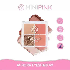 MINIPINK Eyeshadow Aurora Palette Transparent 4 Color Eye Shadow Palette Waterproof Glitter Matte MP047