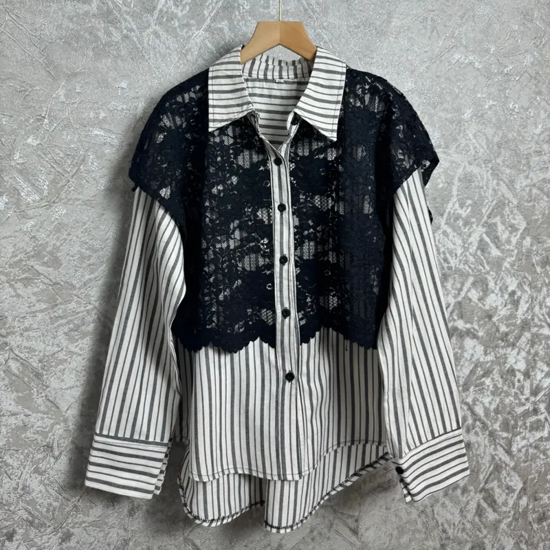 AMIIRAH-Kemeja Salur Brukat 1 3