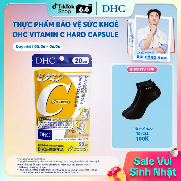 [ĐQ] Viên uống DHC Vitamin C hỗ trợ giảm thâm da, giúp da sáng mịn (20 Ngày & 60 Ngày) - TPBVSK DHC VITAMIN C HARD CAPSULE