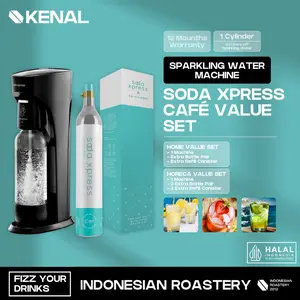 Soda Xpress Mesin Pembuat Air Soda Pinnacle 1 Set + 2 Extra Tabung + 4 Botol Sparkling Water Maker