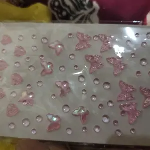 Stiker berlian akrilik diy dekorasi riasan wajah aurora putri duyung kupu-kupu