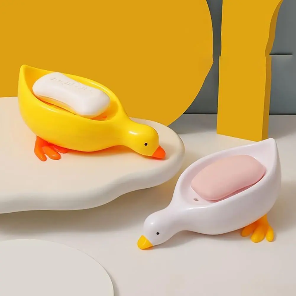 Tempat Sabun Batang 3D Bebek Kartun - Draining Soap Dish Holder Duck