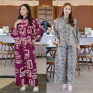Setelan Panjang Kerah Shanghai Wanita Rayon Premium Full Kancing Busui Adem LD120 – JFboutique.id