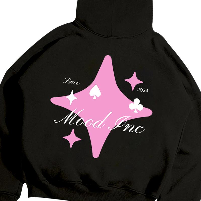 MOOD INC - Sweater Hoodie Boxy Fit Original Basic Dominoz Fleece Limited Edition Pria Wanita Hoodie Oversize Hitam Tebal Keren  Unisex Jumper 2