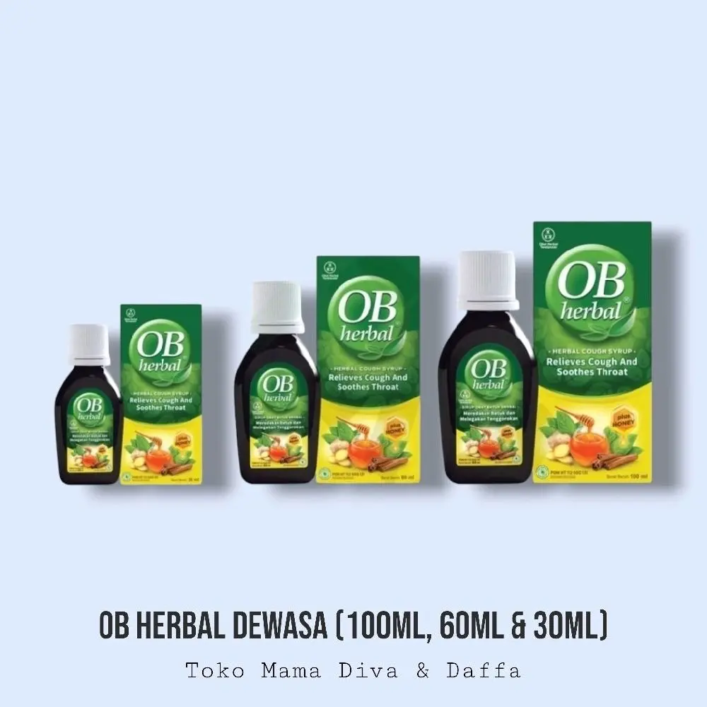 OB Herbal Obat Batuk Dewasa Cair Asli – Meredakan Batuk Berdahak & Kering – 30ml / 60ml / 100ml