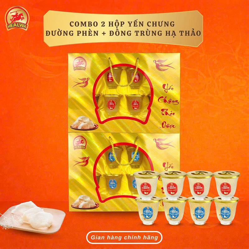 LY YẾN THUỶ TINH cao cấp, combo 2 hộp yến chưng trong LY THUỶ TINH vị đông…