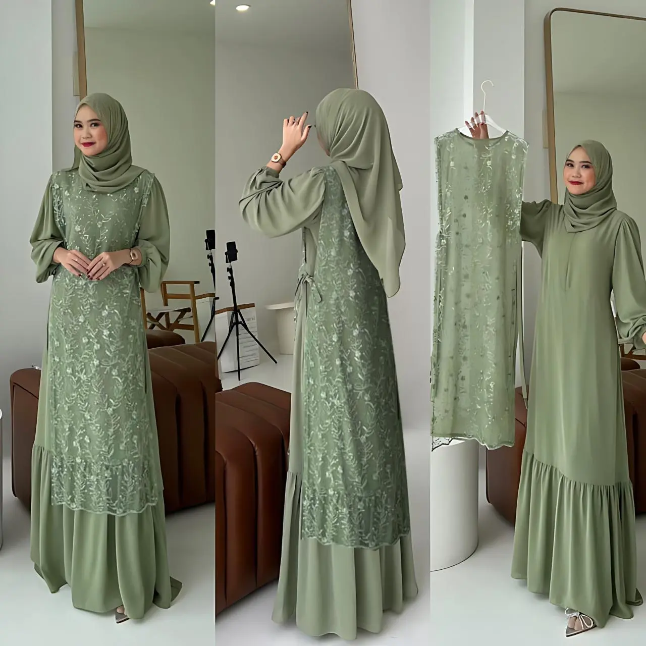 MAXI SINTIA (M-XXL) GAMIS BRUKAT GAMIS BUSUI SLETING DEPAN GAMIS KEKINIAN GAMIS TERLARIS GAMIS PESTA KONDANGAN SERAGAM KONDANGAN