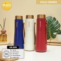 Gambar Orinoco New Design Tumbler Vacuum Flask Stainless 400 ML With Leather Strap Botol Minum OR-806 Gold Series - Royal Blue dari Orinoco Smart Living Kota Bogor 2 Tokopedia