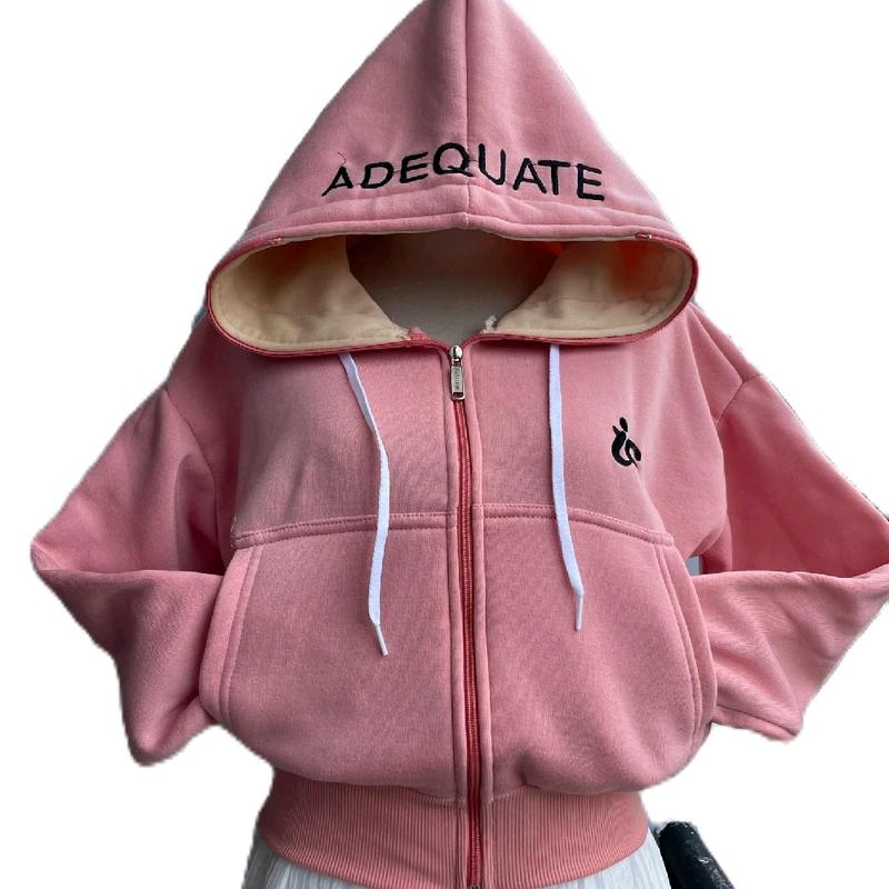 ADEQUATE Áo Khoác Nỉ Bông Dày Vừa Mặt Chất Liệu Nỉ Bông Dày Phù Hợp 40-60kg 1m60 Tính Năng Tiện Lợi Quay Đầu Phon Lungeons Màu Trung Tính Phong Cách Thời Trang