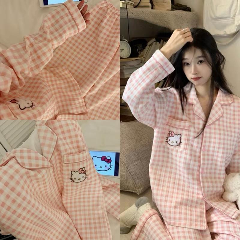 BỘ DÀI TAY_SOHA Bộ đồ ngủ thô đũi mềm dài tay nhiều hình dễ thương đồ ngủ nữ mềm mại