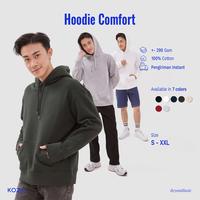 Gambar KOZE - HOODIE COMFORT PREMIUM Soft COTTON 290 GSM ALL COLOR- Hoodie Polos outfit  cowok Bulu Fleece Basic Pria Tebal - Black, S dari koze shop Kota Administrasi Jakarta Timur 1 Tokopedia