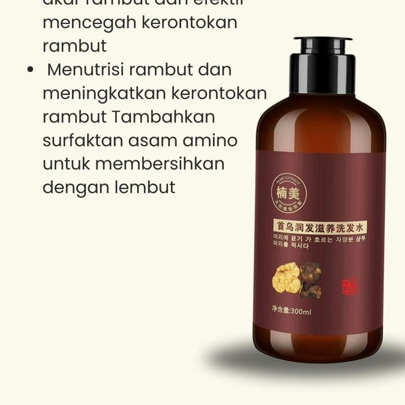 Shampoo Uban Penghitam Rambut Black Herbal Natural Shampoo Penghilang Uban Natural 4