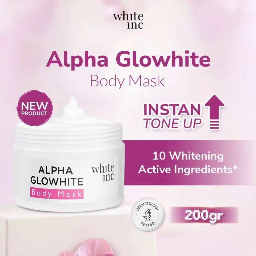 White inc Alpha Glowhite Body Mask 200gr|Body Mask Alpha Glowhite White inc-Scrub Badan-Lulur Badan
