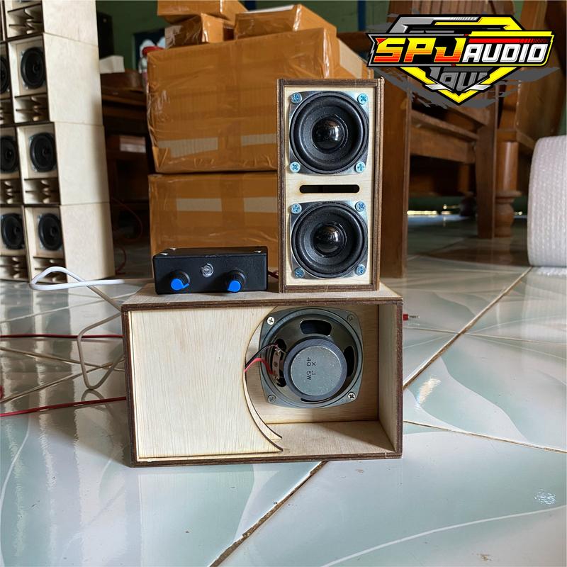 Paket Sound Miniatur Fullset Box Cobre 3 Inch dan Line Array 2 Inch Plus Speaker Lengkap Amplifier Siap Bunyi SPJ AUDIO 4