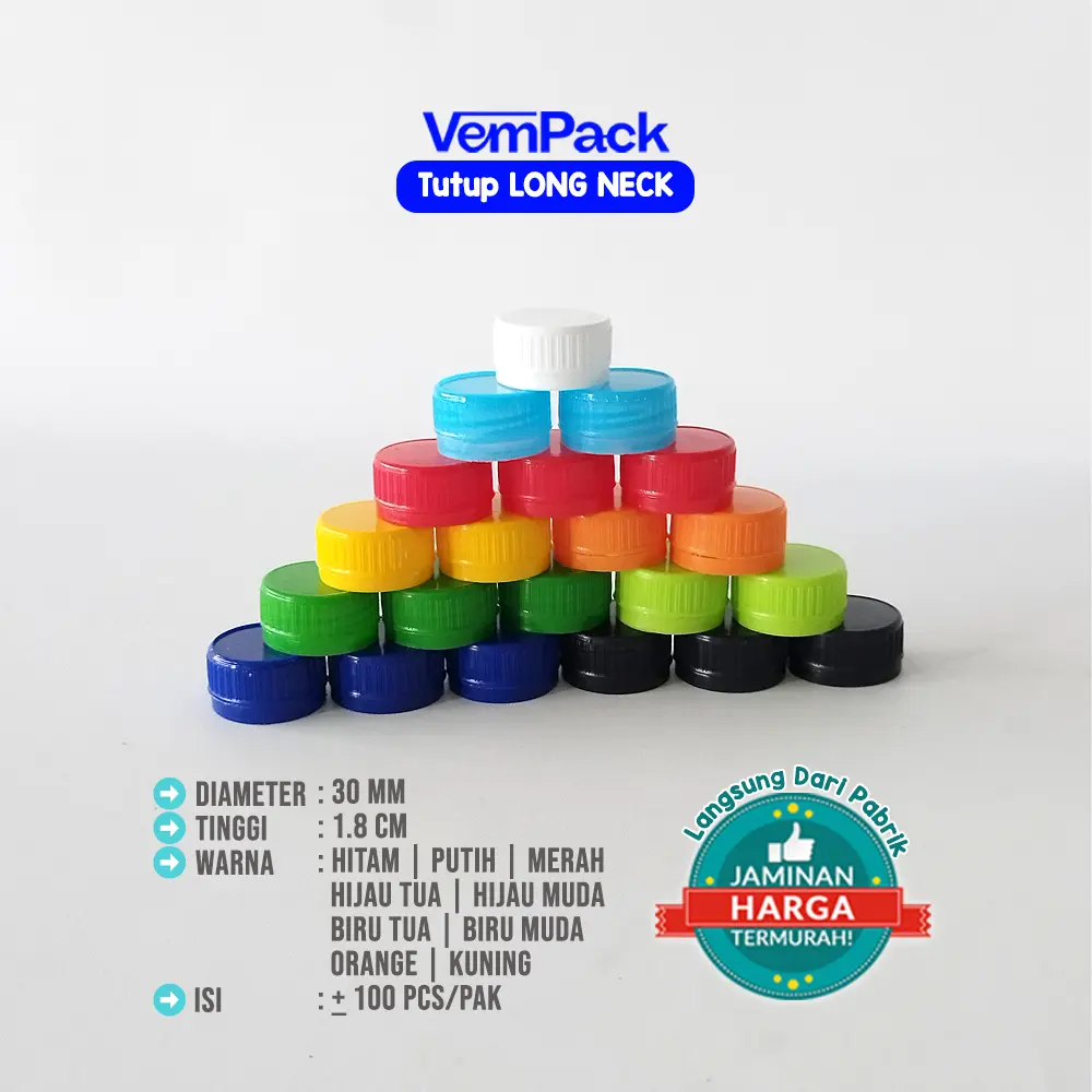 Tutup Botol Long Neck / Tutup Botol Aqua Warna