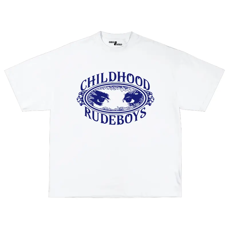 CHILDHOOD Kaos Tshirt Boxy Oversize Rude Boys Putih Pria Wanita 1