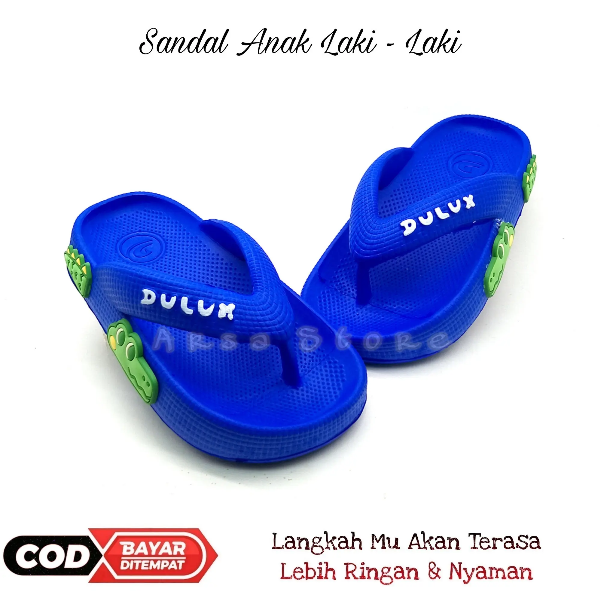 Dulux Sandal Jepit Anak Laki Laki Karakter Buaya / Sendal Anak Cowok Umur 2 - 6 Tahun