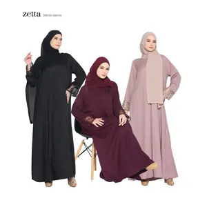Zetta Dress Abaya bahan mina Anti UV tangan Lace Brukat Exclusive Matterial BY ZAHRA
