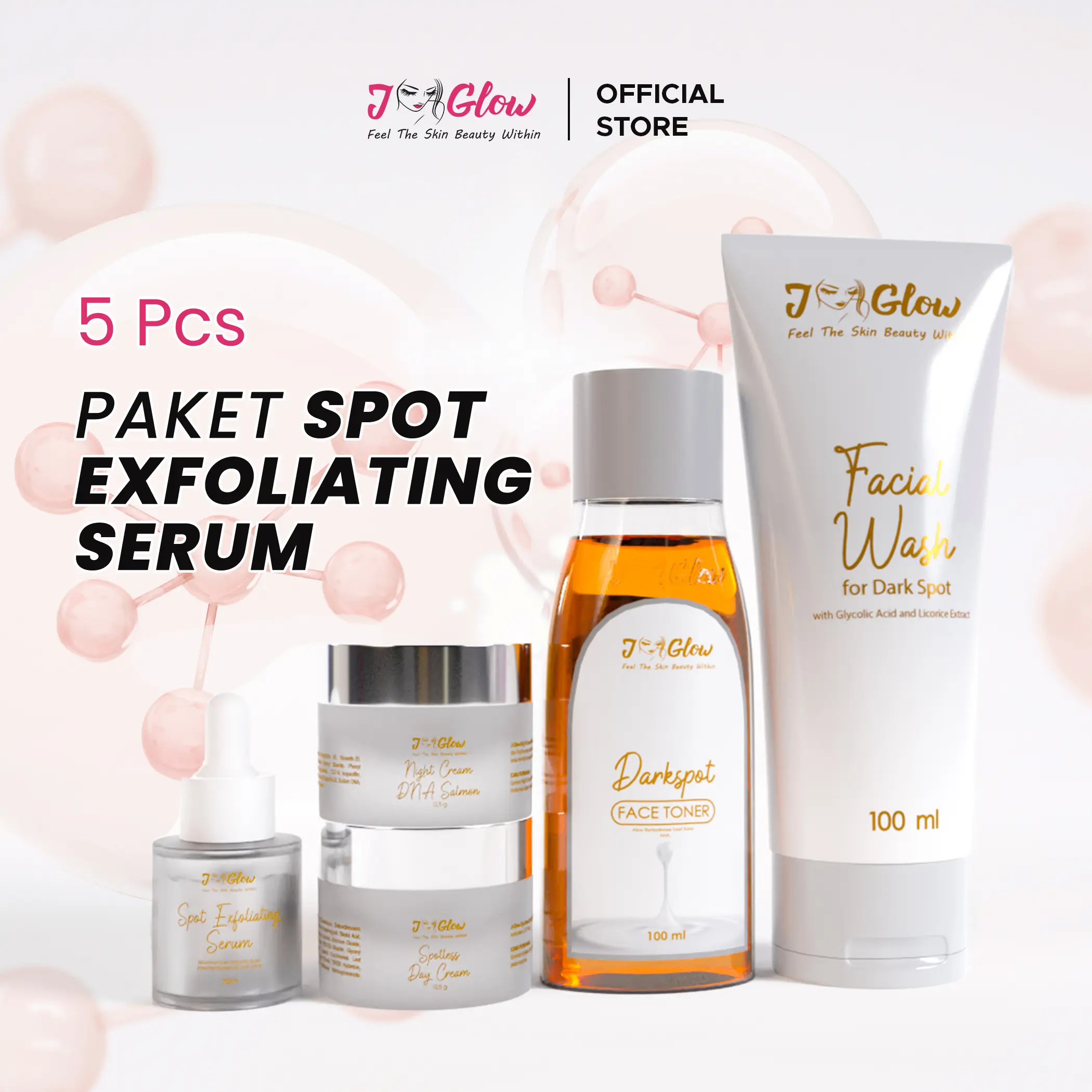J-GLOW - Paket Spot Exfoliating Serum Membantu Mencerahkan dan Exfoliasi wajah kusam - 5 Pcs