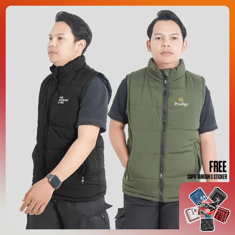 Prodigo * Rompi Pria Tondan All Varian I Rompi Motor Pria I Riding Vest Street Style I Vest Gelembung I Parasut Body Vest 0