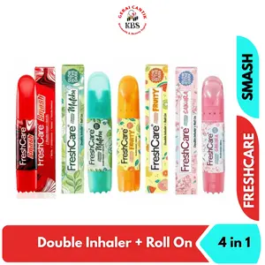 FreshCare Smash Original Matcha Fruity Sakura - Double Inhaler + Kerokan + Roll On + Pijat dan Relaksasi Tubuh