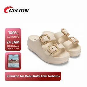 (COD)(COD)CELION SENDAL WANITA KOREA WEDGE KEKINIAN KODE 1115-AR1 ANTISLIP Desain Modern Nyaman Bahan EVA Rubber PVC Anti-slip Ukuran 36-41 - Sandal
