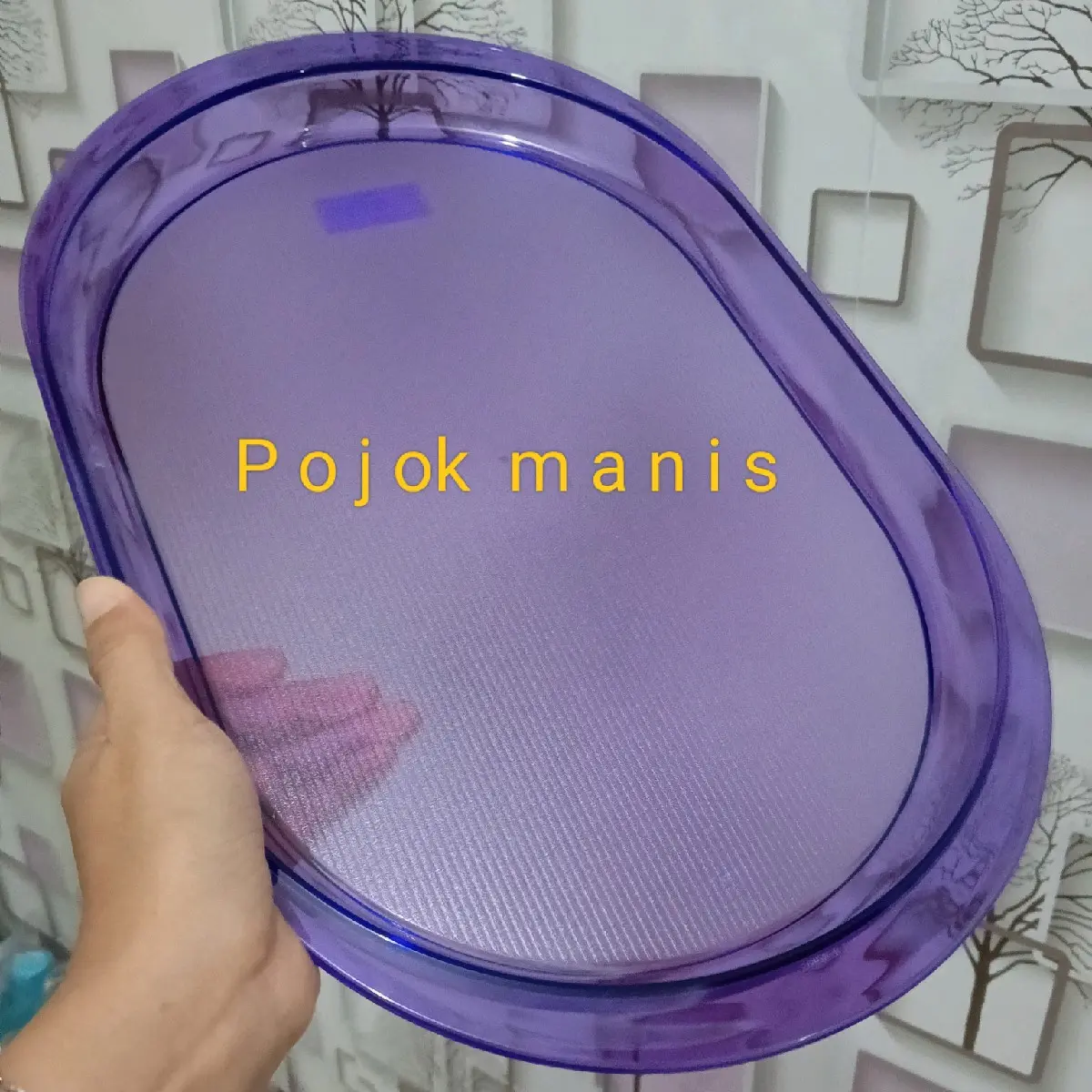 Nampan kristal oval tray fuchia / classy green / royal oval tupperware