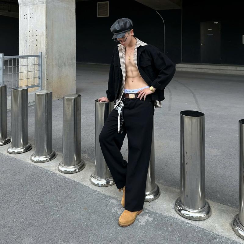 BLACK WIDE STRAIGHT JEANS WHOSE - Quần jeans ống đứng wide fit Whose Studio 1778