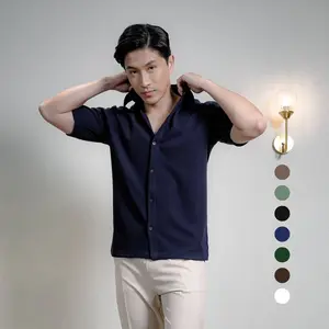 Cupachino Double Knit Kemeja Pria 2-Way Stretch Lengan Pendek Cupachino Double Knit Kemeja Pria 2-Way Stretch Lengan Pendek