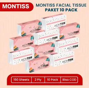 (10 PCS) Tissue Wajah Montiss 150 Sheet 2 Lapis Lembut