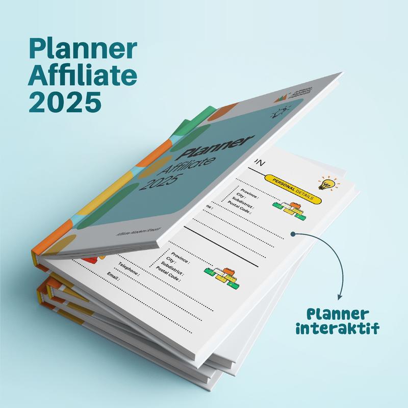 Product Introduction of Planner Book Buku Journal Jurnal Resolusi Agenda 2025 Affiliator by Fea Rini, Miss Konten, Koh Dennies dan Yohan Agustian Affiliate Akademi 24