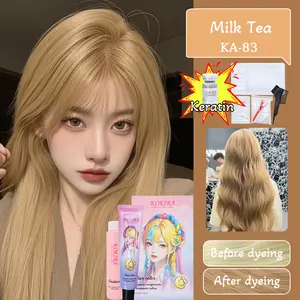 KOKIRA hair color Milk Tea-83 200ml+Hair care essential oil cat rambut pewarna rambut warna rambut tanpa bleaching