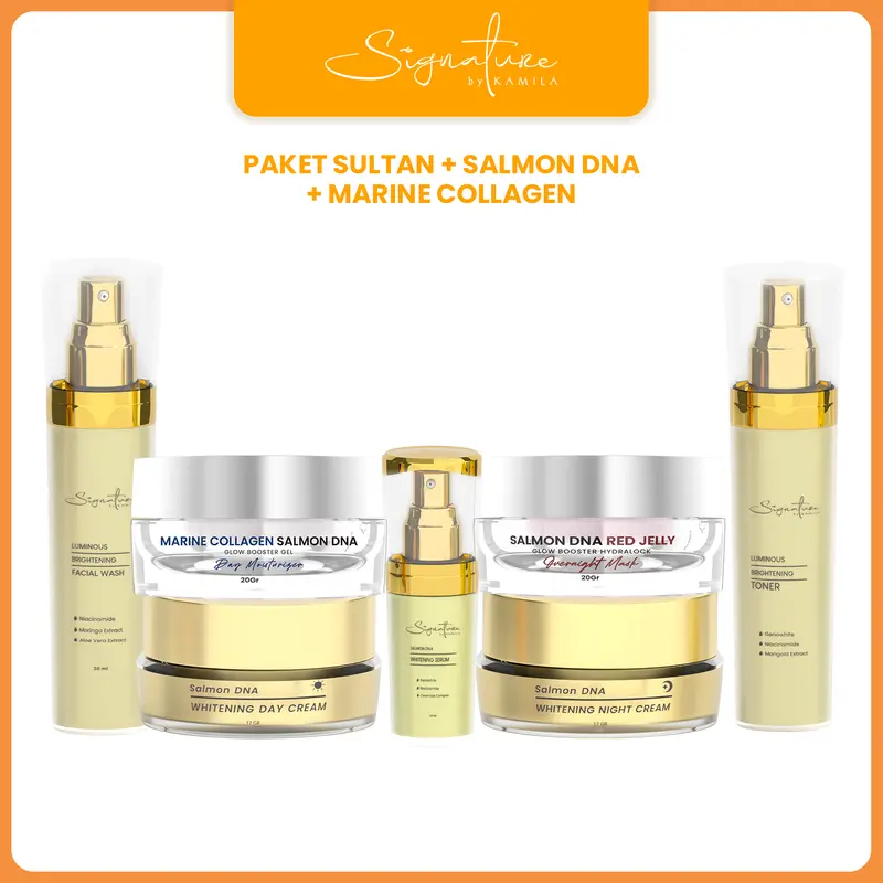 Buy More Save More Paket Luminous 5 in 1 Signature by Kamila & DNA Salmon Red Jelly, Marinne Collagen 0