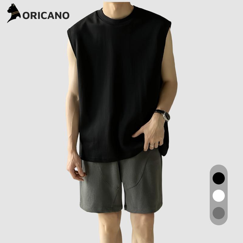 Áo Ba Lỗ Nam Sát Nách ORICANO Tank Top Vải Thun Cotton Mềm Mịn Thoáng Mát ,Áo Tank Top Nam Nữ Unisex Dễ Mix Đồ Menswear Cổ Tròn