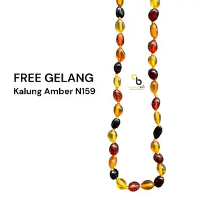 Kalung Amber Bayi Premium Glossy Multicolor Beans N159 By Amber Bee