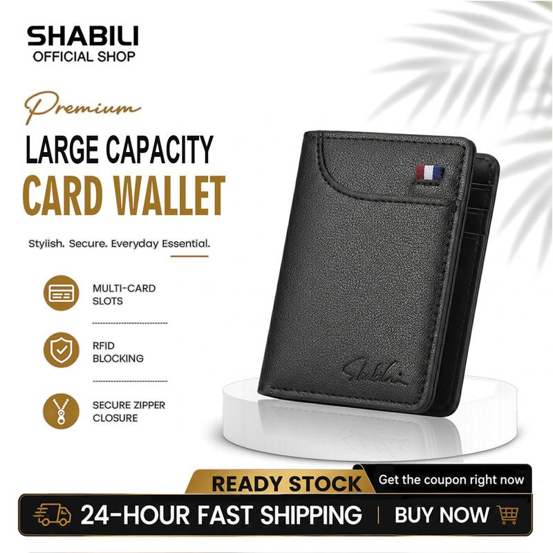 Ví SHABILI cho nam và nữ, kích thước nhỏ, đựng thẻ, da PU chất lượng cao, mỏng nhẹ, dễ mang theo, giá cả tiết kiệm, sẵn sàng giao hàng trong vòng 24 giờ.