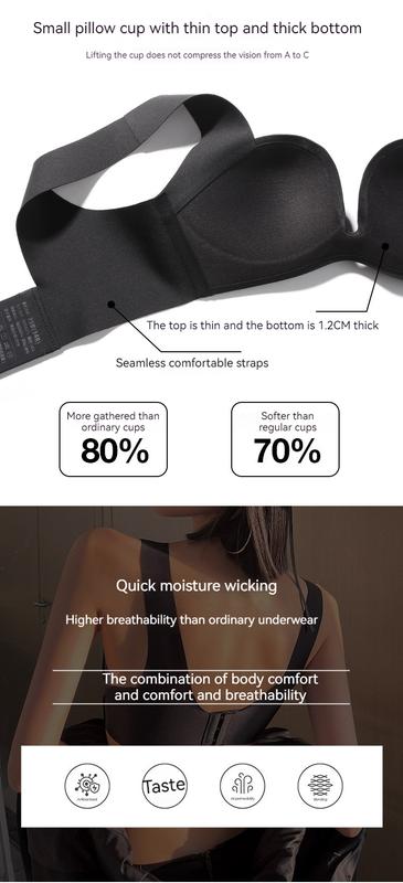 Product Introduction of Internet Celebrity Designer Hot Seamless Underwear Breast Holding Adjustable Bra Set Wireless Small Chest Push up and Anti-Sagging Sexy Bra Female Summer 4