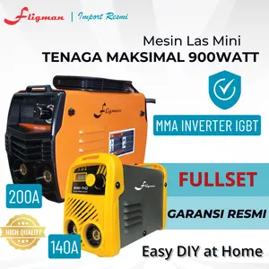 Fligman Mesin Las Inverter IGBT Mini MMA 200A 220V MMA 1000W Garansi 3 Bulan Gratis Ongkir & Aksesori