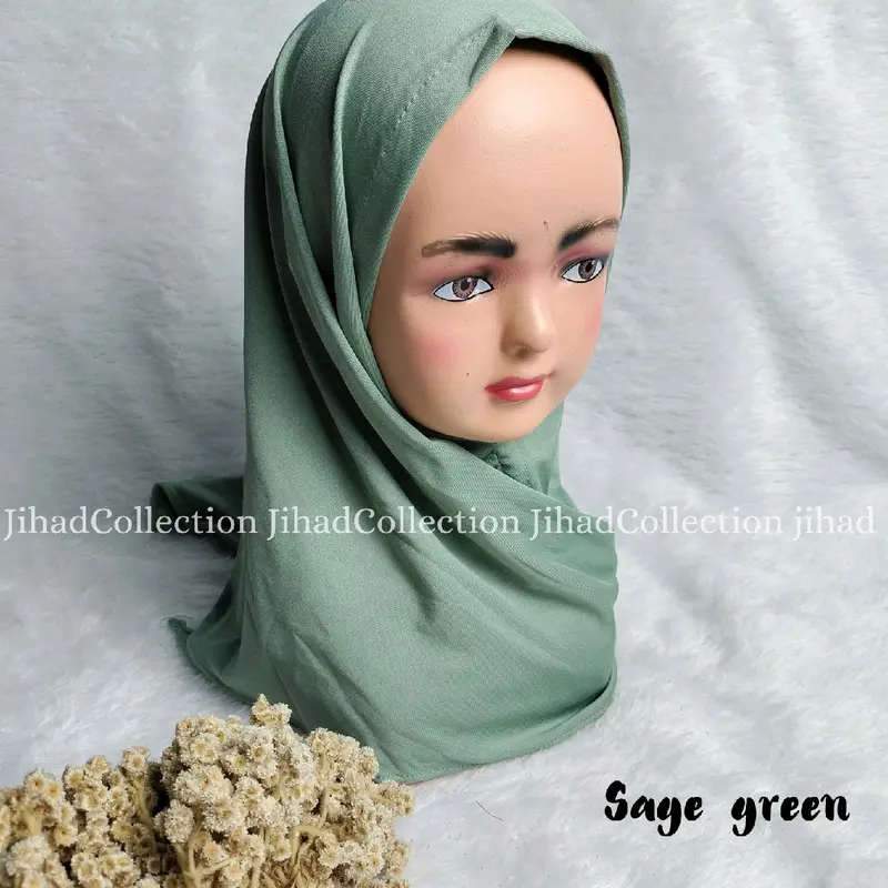 Jilbab Segitiga Instant Jersey anak 4-8thn || hijab instant segitiga Muslim 8