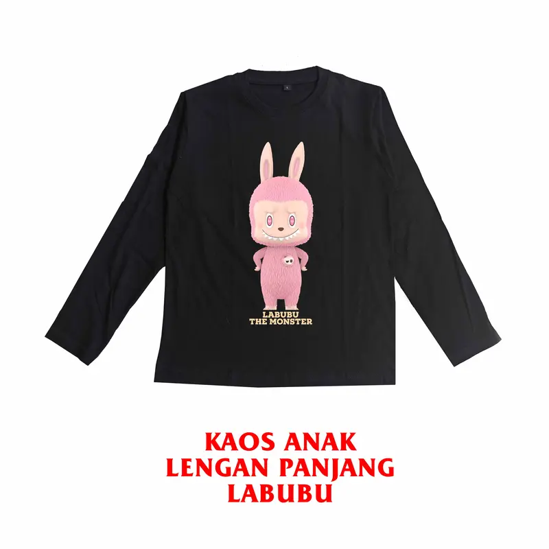 Kaos Anak Perempuan Lengan Panjang Gambar Labubuu Usia 4-12 Tahun 7
