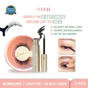 Roona - Lashter Magnetic Eyelash. Bulumata Magnetik Tanpa Lem 30x Pakai. Pasang Bulumata 3D Natural Dengan Magnet Set Riasan Mata -FS